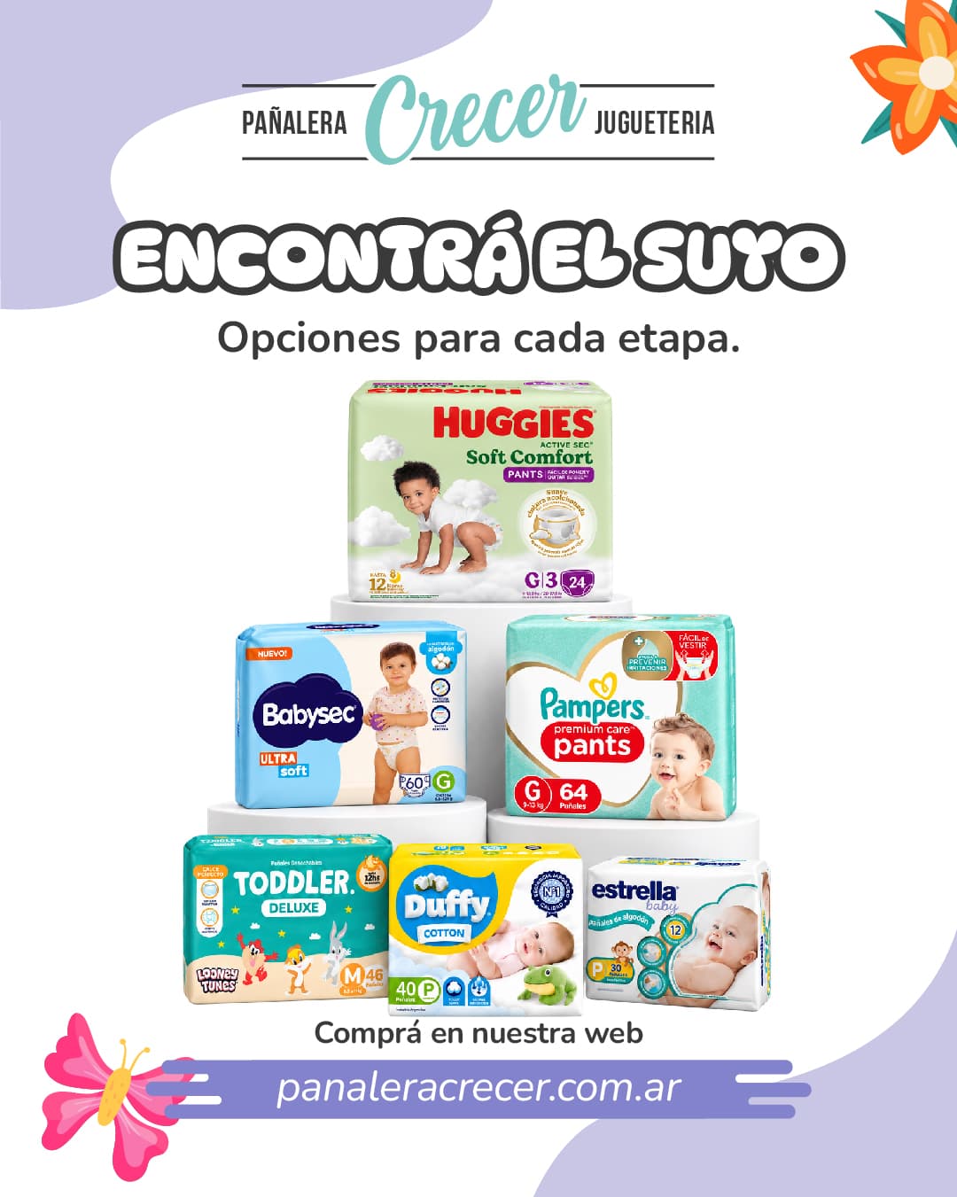 Distintas marcas y talles de pañales para cada etapa del bebé